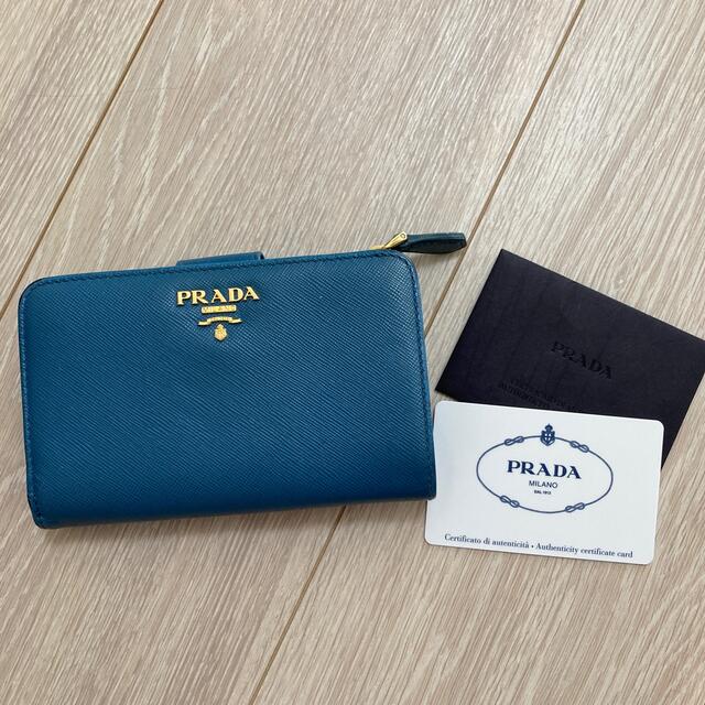 PRADA(プラダ)のプラダ財布　コバルト　牛革 レディースのファッション小物(財布)の商品写真