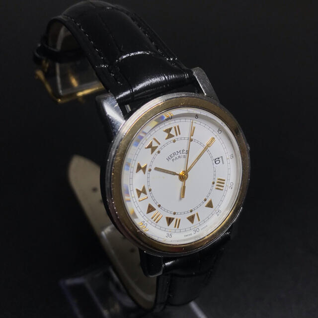 【可動 確実正規品】 エルメス 腕時計 メンズ レディース ゴールド キャリック