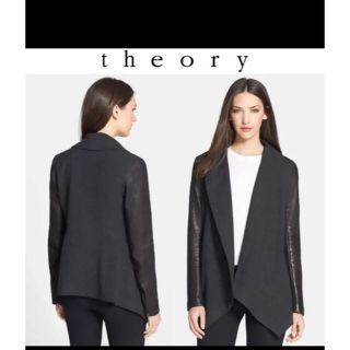 【お得】ジャケット/アウター割引発見 美品 theoryセオリー ウールカシミヤレザードッキング