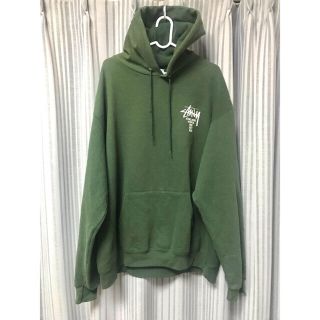 ステューシー(STUSSY)のstussy ステューシー　champion チャンピオン　パーカー　緑(パーカー)