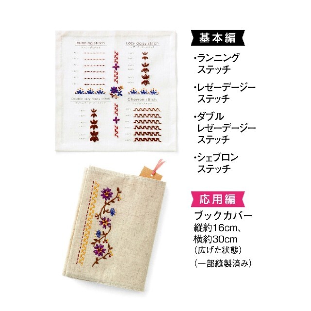 FELISSIMO(フェリシモ)のフェリシモ刺繍キット　はじめてのきほんのきレッスンの会2点 ハンドメイドの素材/材料(その他)の商品写真