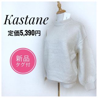 カスタネ(Kastane)の【新品タグ付】Kastane カスタネ　起毛モヘアタッチハイネックニット　白(ニット/セーター)