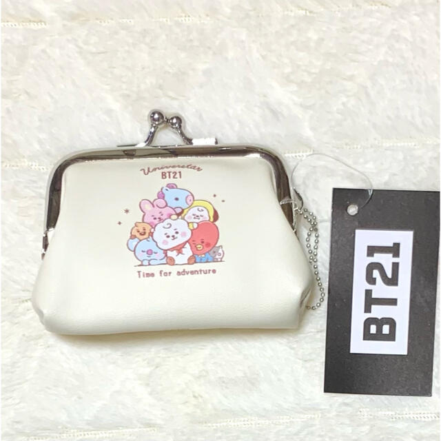 防弾少年団(BTS)(ボウダンショウネンダン)の最安値 BT21 BTS コインケース がま口 ポーチ ホワイト レディースのファッション小物(コインケース)の商品写真