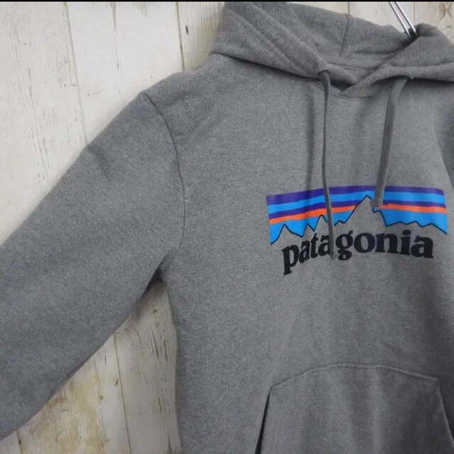 patagonia(パタゴニア)の【メキシコ製】Patagonia ビッグロゴ　プルオーバー　パーカー　Ｓ　グレー メンズのトップス(パーカー)の商品写真