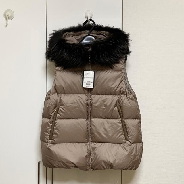 新品 ナノユニバース 西川 ファー フード ダウンベスト 定価35200円 38