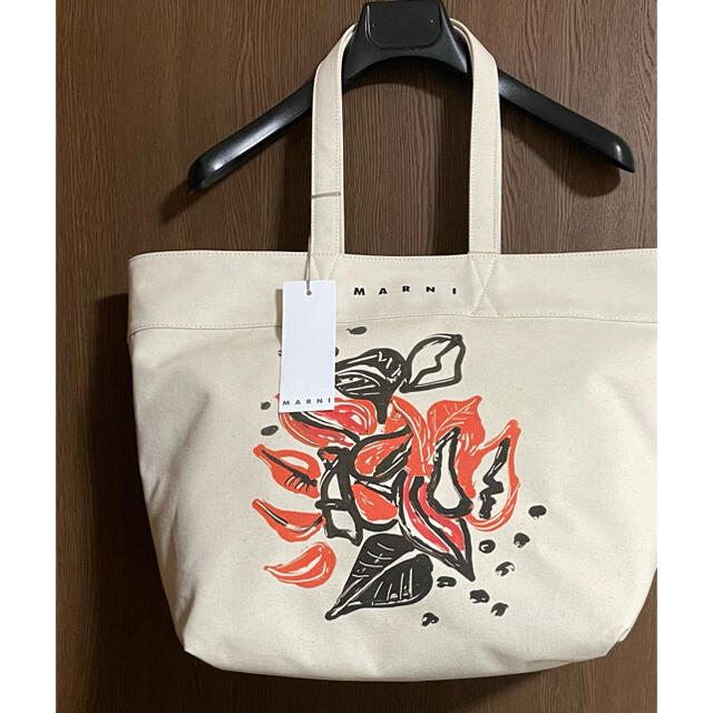 新品 MARNI レディース トートバッグ マルニ アイボリー ハンドバッグ