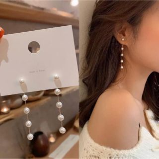 スタージュエリー(STAR JEWELRY)の5連パールピアス 5連 パール ロングピアス ピアス 女性 両耳 イヤリング(ピアス)