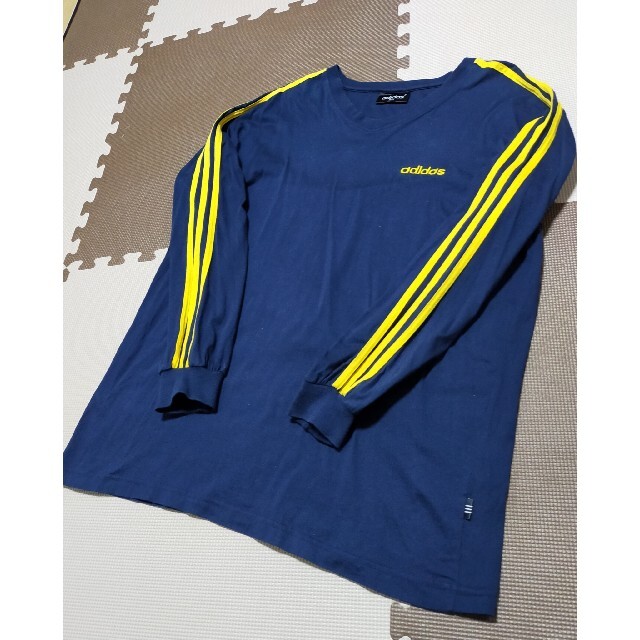 adidas(アディダス)の☆ATS-836 アディダス 長袖Tシャツ ネイビー&イエロー サイズ L メンズのトップス(Tシャツ/カットソー(七分/長袖))の商品写真