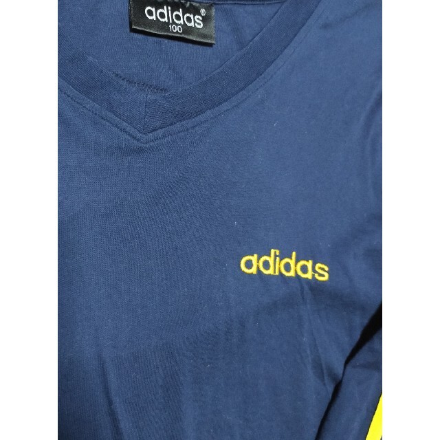 adidas(アディダス)の☆ATS-836 アディダス 長袖Tシャツ ネイビー&イエロー サイズ L メンズのトップス(Tシャツ/カットソー(七分/長袖))の商品写真