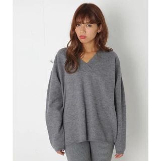 スライ(SLY)のSLY WOOL Vネック LOOSE HG TOPS グレー スライ ニット(ニット/セーター)