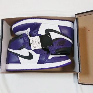 ナイキ(NIKE)のnike aj1 コートパープル エアジョーダン１(スニーカー)