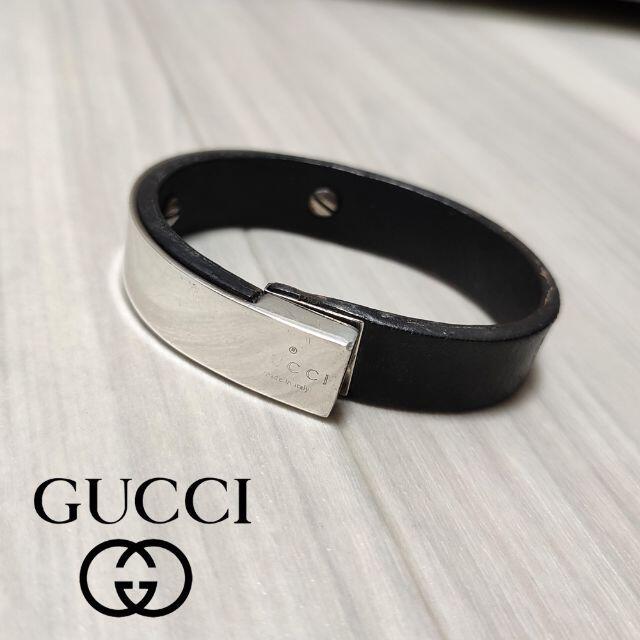 GUCCI グッチ ブレスレット オールドグッチ シルバー925×本革 | フリマアプリ ラクマ