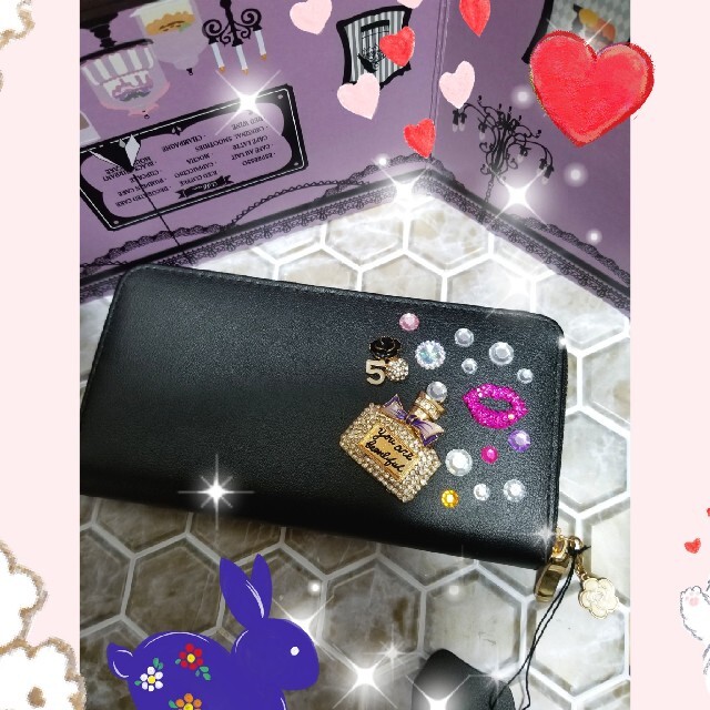 本革❤Perfumeデコ長財布☆ミニチャーム付き レディースのファッション小物(財布)の商品写真