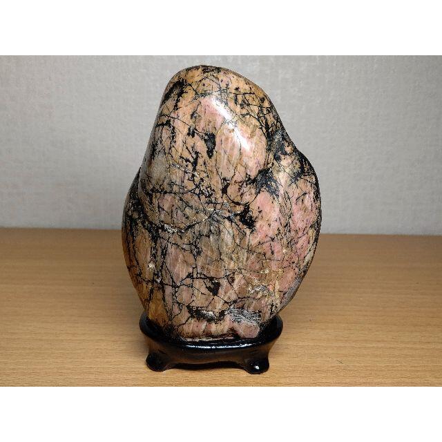 桃 827g ロードナイト 鉱物 自然石 鑑賞石 原石 誕生石 水石 置石