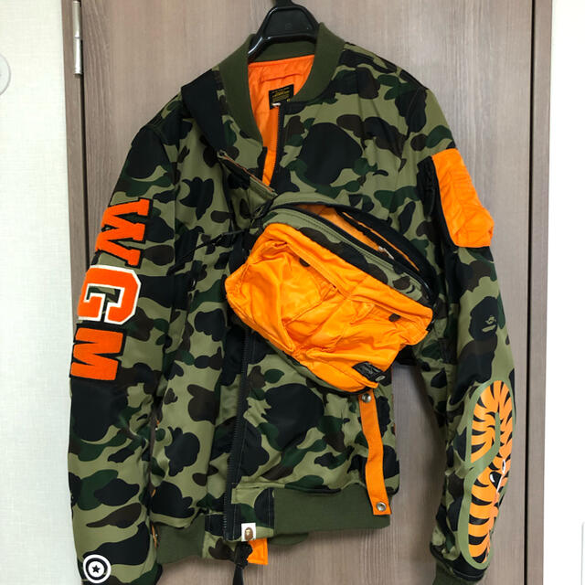 メンズbape shark ma1 bag付き　寒い　冬