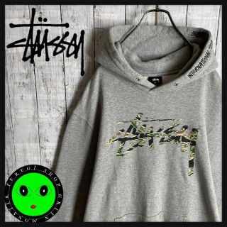 ステューシー　STUSSY カモ総柄　スウェットパーカー　入手困難　一点物