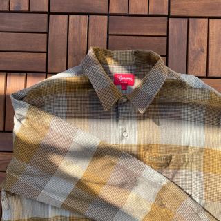 XL オリーブ Supreme Plaid Sleeve L/S Top 新品