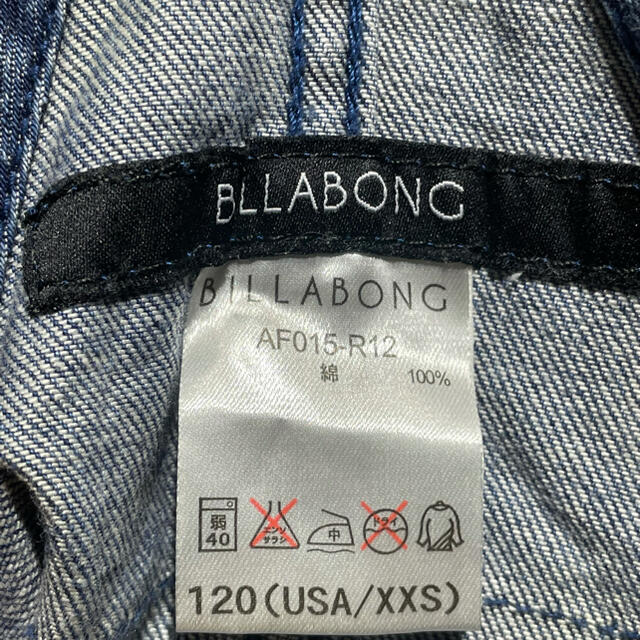 billabong(ビラボン)のBILLABONG ビラボン デニムサロペット 120 キッズ/ベビー/マタニティのキッズ服女の子用(90cm~)(その他)の商品写真