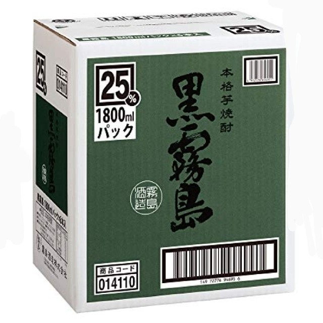 Ys24  黒霧島 芋 25° 1.8Lパック   ６本 食品/飲料/酒の酒(焼酎)の商品写真