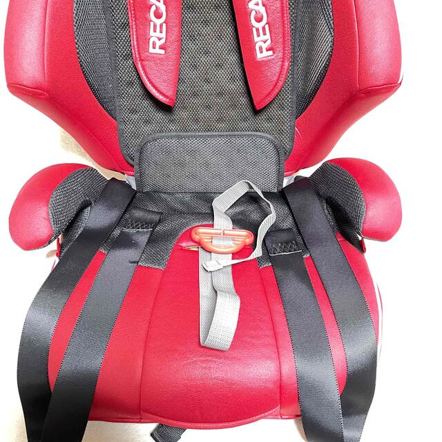 RECARO(レカロ)の美品 RECARO チャイルドシート レッド ヘッドサポーター付き キッズ/ベビー/マタニティの外出/移動用品(自動車用チャイルドシート本体)の商品写真