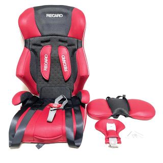 レカロ(RECARO)の美品 RECARO チャイルドシート レッド ヘッドサポーター付き(自動車用チャイルドシート本体)