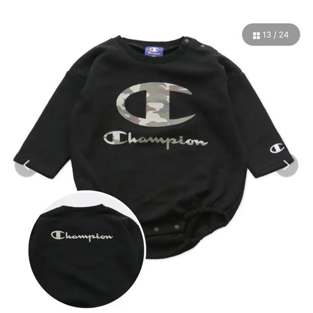 Champion(チャンピオン)のchampion チャンピオン 長袖　90cm  カバーオール　ブラック キッズ/ベビー/マタニティのキッズ服男の子用(90cm~)(その他)の商品写真