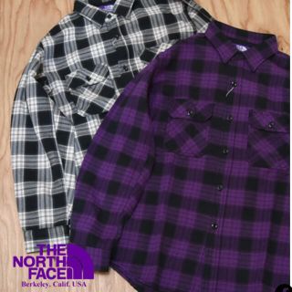 ザノースフェイス(THE NORTH FACE)のノースフェイスパープルレーベル Twill Check Shirt シャツ S(シャツ)