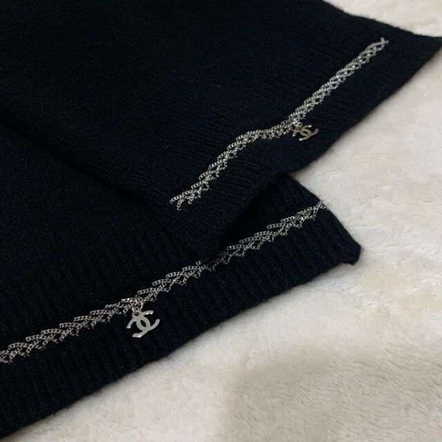 CHANEL ♡可愛い ココマーク&チェーンが素敵なカシミアマフラー