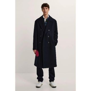 ザラ(ZARA)の定価3万円 完売品 新品 ZARA カシミヤコート オーバーサイズ ネイビー(チェスターコート)