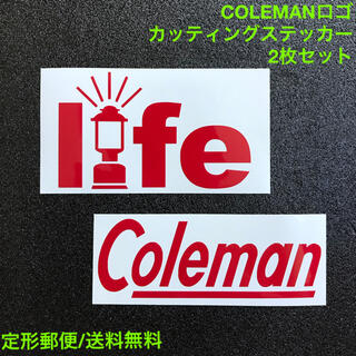 コールマン(Coleman)の【2枚セット 赤】 COLEMAN コールマン LIFEロゴ 転写ステッカー 2(その他)