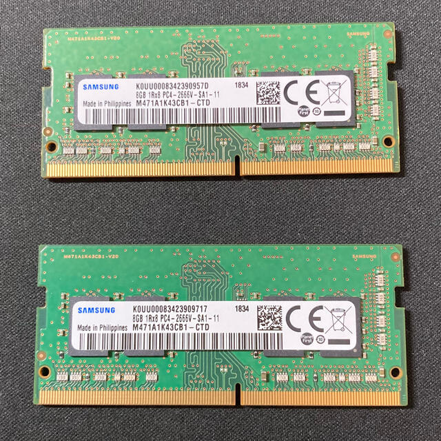 Samsung ノートPC用DDR4メモリ 8GB