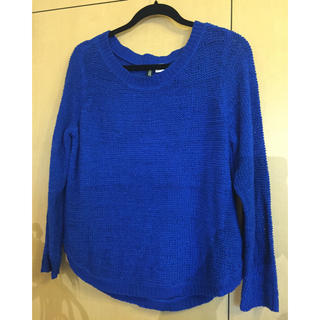 エイチアンドエム(H&M)のブルー 鍵編み セーター(ニット/セーター)