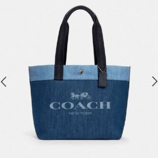 【新品未使用】COACHデニムトートバッグ　ペンギン