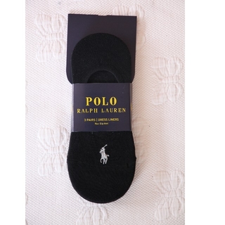 ポロラルフローレン(POLO RALPH LAUREN)のPOLOラルフローレンのレディースのフットカバー3足セット【新品】ブラック(ソックス)