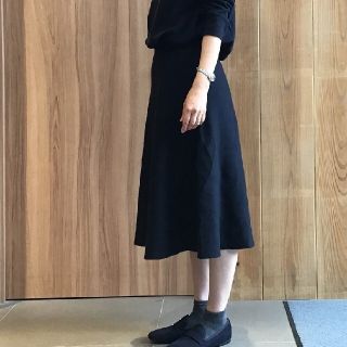 ムジルシリョウヒン(MUJI (無印良品))のダブルフェイスフレアスカート(ロングスカート)