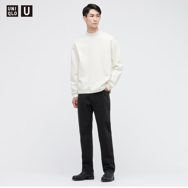 UNIQLO(ユニクロ)のユニクロ　モックネックプルオーバー長袖　ホワイト メンズのトップス(Tシャツ/カットソー(七分/長袖))の商品写真