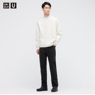 ユニクロ(UNIQLO)のユニクロ　モックネックプルオーバー長袖　ホワイト(Tシャツ/カットソー(七分/長袖))