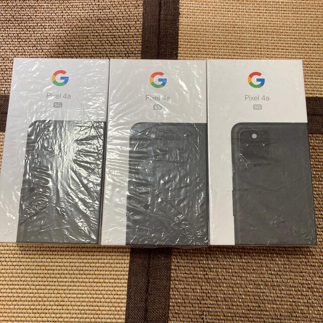 【はこぽす対応商品】 Pixel 新品未使用Google - Pixel Google 4a 3台 BLACK 5G スマートフォン本体