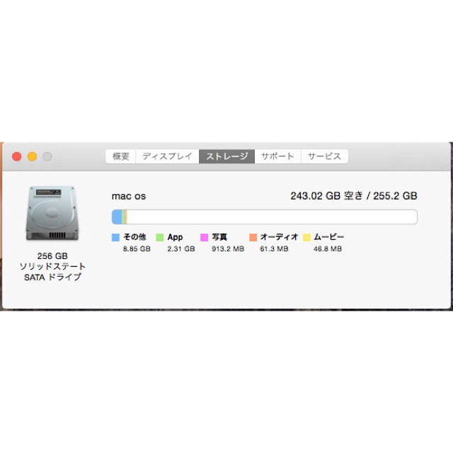 Mac mini Late 201416GBストレージ
