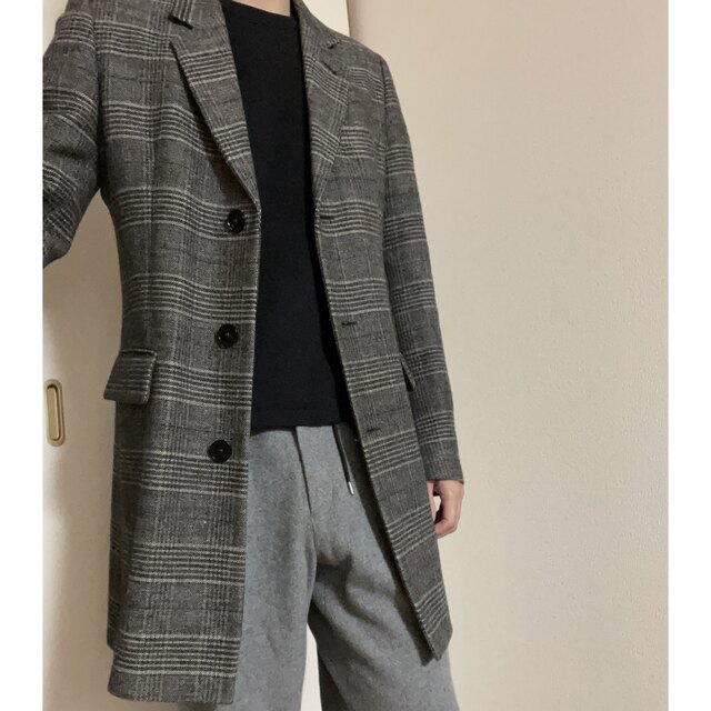 美品マルジェラ グレンチェックチェスターコート Maison Margiela