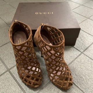 グッチ(Gucci)のGUCCIレーシーブーティ　37サイズ(ハイヒール/パンプス)