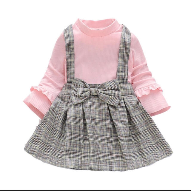 チェックワンピース♡ フォーマル 女の子 キッズ フリル 長袖 秋 冬 キッズ/ベビー/マタニティのキッズ服女の子用(90cm~)(ワンピース)の商品写真