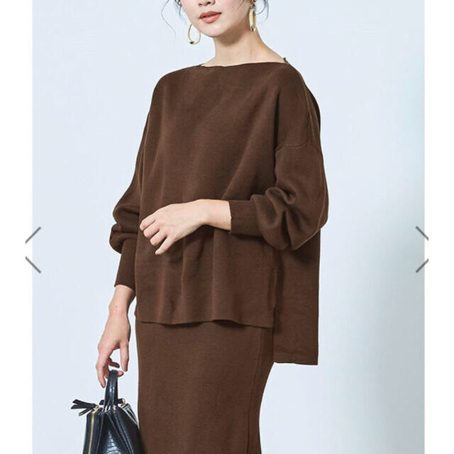 ZARA(ザラ)の【美品】ユアーズursミラノリブニットセットアップ茶ブラウン★タイトスカート レディースのレディース その他(セット/コーデ)の商品写真