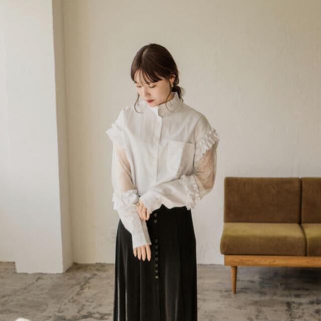 Acka original design lace blouse white レディースのトップス(シャツ/ブラウス(長袖/七分))の商品写真