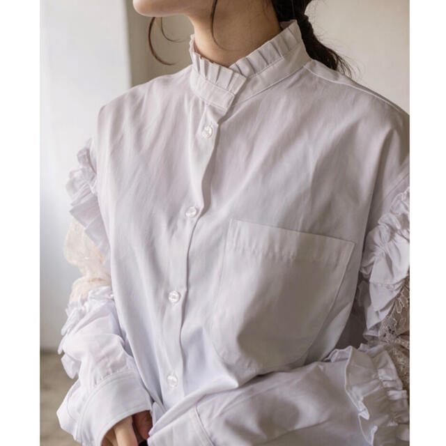 Acka original design lace blouse white レディースのトップス(シャツ/ブラウス(長袖/七分))の商品写真