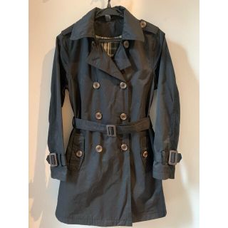 ザラキッズ(ZARA KIDS)のZARA Kids フード付きトレンチコート　黒　150 (レディース  S )(コート)