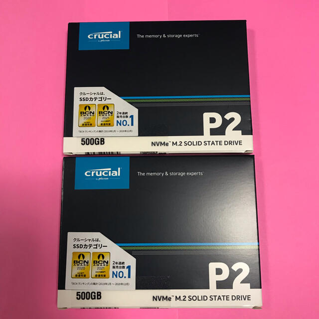 ○Crucial P2 SSD 500GB CT500P2SSD8JP２個セット