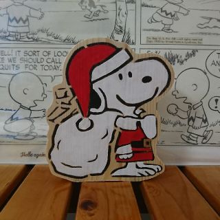 スヌーピー(SNOOPY)のスヌーピー クリスマス ウッドオブジェ インテリアフィギュア(インテリア雑貨)