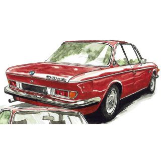 GC-011 BMW 3.0csi限定版画サイン有額装済作家平右ヱ門