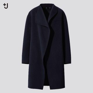 ユニクロ(UNIQLO)のユニクロ +J プラスJ カシミヤブレンドノーカラーコート ブラック S 新品(チェスターコート)